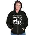 thumbnail image 3 of Take Naps and Pet Cats Funny Cute Zip Hoodie Sweatshirt Women Brisco Brands X, 3 of 6