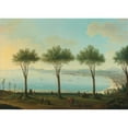 thumbnail image 2 of Antonio Joli 18x14 Gold Ornate Wood Frame and Double Matted Museum Art Print Titled - View of the Bay of Naples from the South (Possibly Poggioreale), Looking North with a King of the Bourbo, 2 of 4