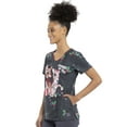 thumbnail image 3 of Tooniforms Scrubs Top For Women V-Neck Print TF626, 3 of 7