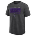 thumbnail image 2 of Men's Logo Athletic Heather Charcoal Colorado Rockies Top Notch T-Shirt, 2 of 3