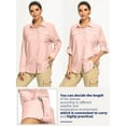 thumbnail image 6 of POENTAB Long Sleeve Fishing Shirts for Women Quick Dry Sun UV Protection Convertible Button Shirt Blouse for Hiking Safari, 6 of 8