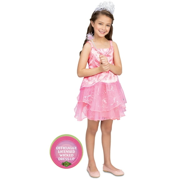 Universal's Wicked Glinda Pink Bubble Dress & Accessories Girl Child Dress up Set