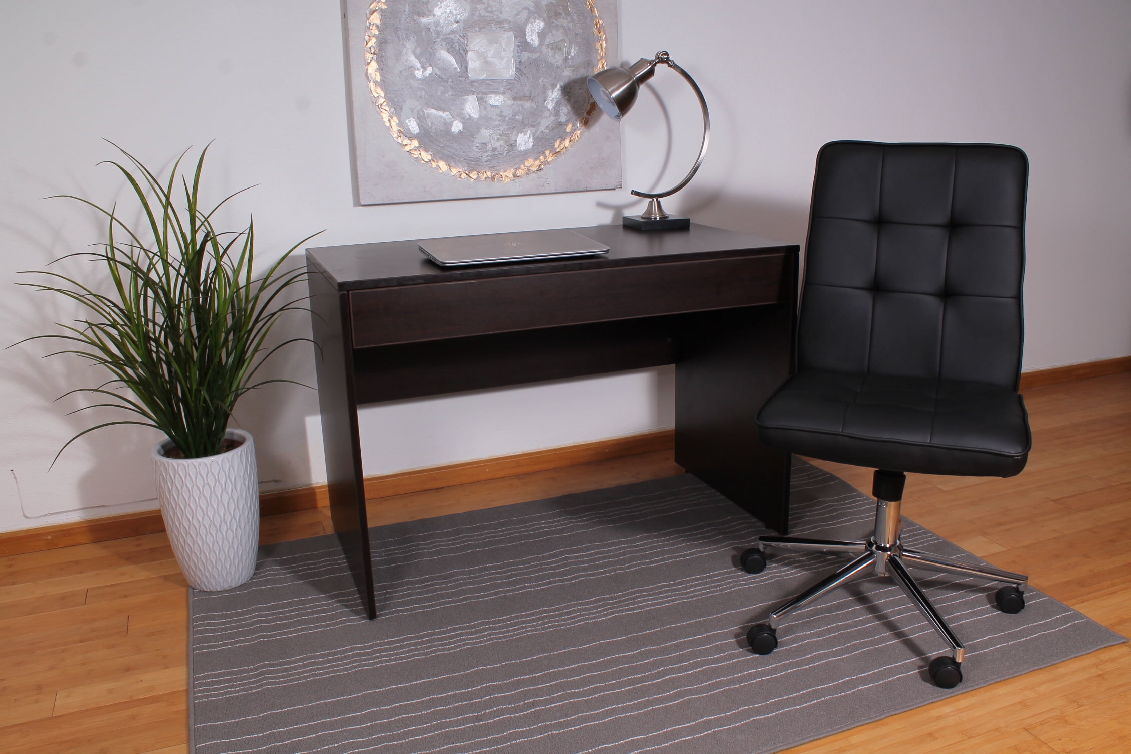Boss Office Products Modern Faux Leather Tufted Ergonomic Office Swivel Chair, Black