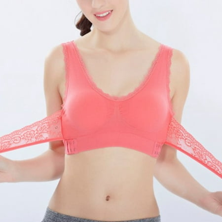

Mishuowoti Womens Underwire Adjustable Super Gather Sports Bra Front Cross Side Buckle Lace Side Chest Support Yoga Running Vest