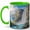 Green, variant on Mountain Waterfall 11oz Ceramic Mug, Rainbow Nature Coffee Cup