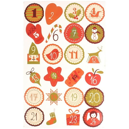 Clearing!Aijlhda Timers Stickers Christmas Gift Number Stickers 24 Stickers Round Christmas Seal Sticker Stickers