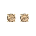 thumbnail image 3 of Clara Pucci 1Ct Synthetic Yellow Moissanite Round Cut VVS1 Screw Back Stud 14k Solid hypoallergenic Gold Designer Earrings For April, 3 of 7