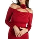 thumbnail image 3 of Jess por Meiko Vestido de Mujer de Manga Larga Off Shoulder con Adorno de Flores Bodycon Maxi Vestido XL Burdeos, 3 of 7
