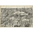 thumbnail image 3 of Unknown 18x13 Black Modern Framed Museum Art Print Titled - Birds Eye View of London - Ely Place, 3 of 5