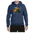 thumbnail image 2 of Wild Bobby, Colorful Rainbow Moose Head Wildlife Animal Lover Unisex Graphic Hoodie Sweatshirt, Vintage Heather Navy, Medium, 2 of 3