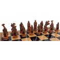 thumbnail image 7 of Antique White  Brown Norse Viking CHESS SET with 18" Walnut Color Board, 7 of 7