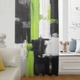 thumbnail image 6 of Green Black White Sheer Curtains 63 Inches Long, Abstract Street Art Brush Strokes Light Filering Curtains, Breathable Simi Curtain Privacy Drapes for Living Room Bedroom Lightweight Window Treatment, 6 of 9