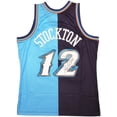 thumbnail image 2 of Utah Jazz John Stockton Autographed Blue & Purple Authentic Mitchell & Ness 1996-97 Hardwood Classic Swingman Split Jersey Size L Beckett BAS Witness 224340, 2 of 2
