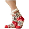 thumbnail image 3 of Christmas Socks Floor Thick Velvet Mid Calf Socks Home Sleep Carpet Fall Winter Warm Cozy Funky Comfortable Crew Socks for Women Black, 3 of 4
