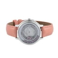 thumbnail image 5 of Genoa Pink White Cubic Zirconia CZ Miyota Japanese Movement Watch with Pink Genuine Leather Strap Ct 0.24 Birthday Christmas Gifts, 5 of 8