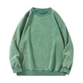 thumbnail image 2 of Crew‑Neck Vintage‑Wash Pullover Sweatshirts for Men Oversized Boxy‑Fit Drop‑Shoulder Ribbed‑Cuffs Fall Winter Tops, 2 of 4