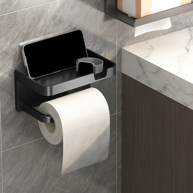 TIMIFIS Toilet Paper Holder Toilet Paper Bracket Wall Mounted Oppose Rust Plastic Self-Adhesive Toilet Paper Bracket Tissue Holder