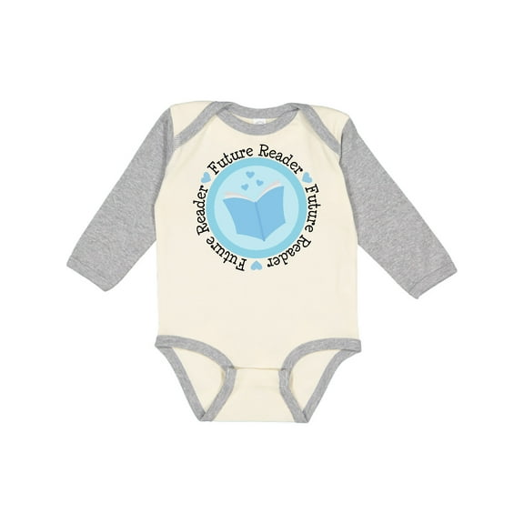 Inktastic Reading Future Reader Books Boys or Girls Long Sleeve Baby Bodysuit