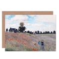 thumbnail image 1 of Claude Monet Poppy Field Stroll Fine Art Greetings Card Plus Envelope Blank inside, 1 of 3