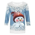 thumbnail image 4 of Homenesgenics Christmas Clearance Plus Size Tops 3X Womens Tops Fashion T-Shirt 3/4 Sleeves Blouse Round Neck Casual Tops, 4 of 4