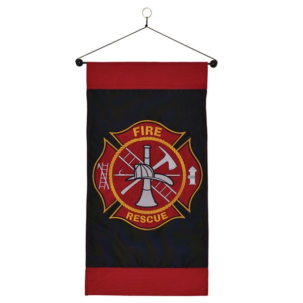 Fire Rescue Logo Vertical Hanging Banner 12 x 24 Inch - Walmart.com ...