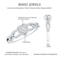 thumbnail image 6 of Rosec Jewels Lab Created Diamond Heart Engagement Ring with Halo, EF-VS Grade - Ready to Gift, 925 Sterling Silver, US 4.00, 6 of 9