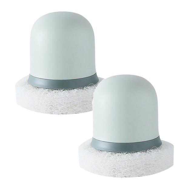 Oleegame 2PC Cleaning Brush Sponge Kitchen Pot Brush With Handle Reusable And Washable Eraser Cleaner Rust Removal Tool Sink Pot Dish Scrubber Bathroom Decontamination Cleaning Brush Green