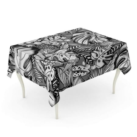 

KDAGR Graphical Funky Tropical with Monstera Leaf Areca Palm Tropic Plants Tablecloth Table Desk Cover Home Party Decor 60x84 inch