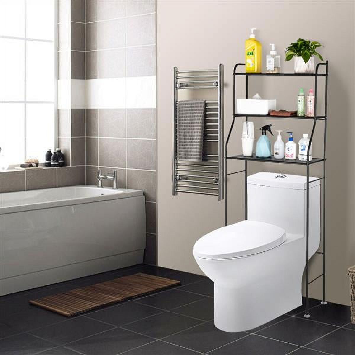 25 in. W 3-Shelf Over-The-Toilet Freestanding Storage Organizer Toilet Rack  HYWY-63999BN - The Home Depot