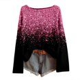 thumbnail image 4 of Telankuip Sparkly Sequin Printed Sweaters for Women Round Neck Long Sleeve Carnival Party Tops Lightweight Soft Comfy Holiday Party Casual Outfits Loose Fit Versatile Blouse 19-Black XL, 4 of 4