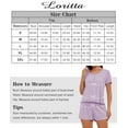 thumbnail image 6 of Loritta Womens Pajama Sets Knit Short Sleeve Shorts Lounge Sets Breathable 2 Piece Pjs with Pockets Mother's Day Gifts Sets Summer&nbsp;Purple S-2XL, 6 of 7