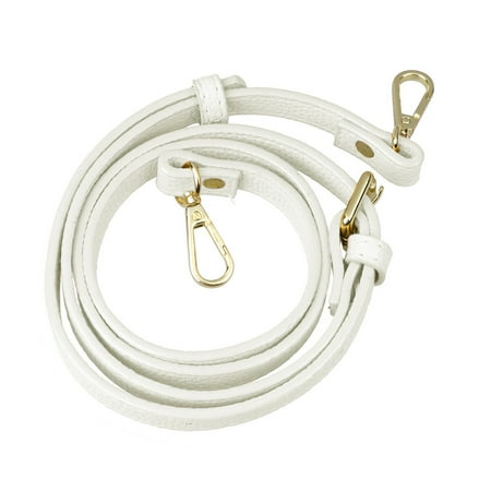 

Creative Replacement Shoulder Bag Strap Adjustable PU Women Bag Strap Bag Accessory (White Golden Buckle)