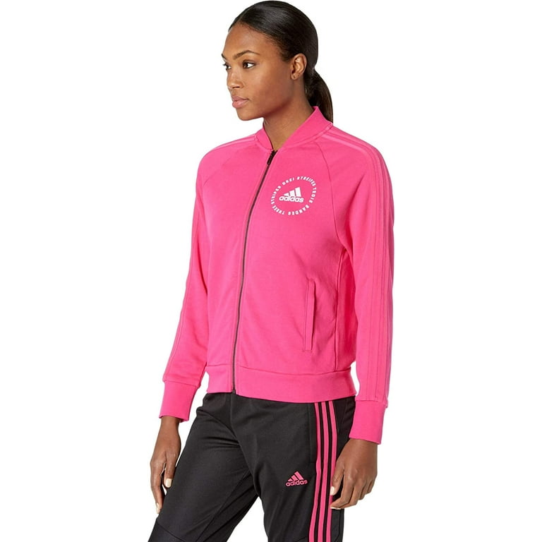 Adidas Women s Athletics Sport ID Bomber Jacket Real Magenta X Small Walmart