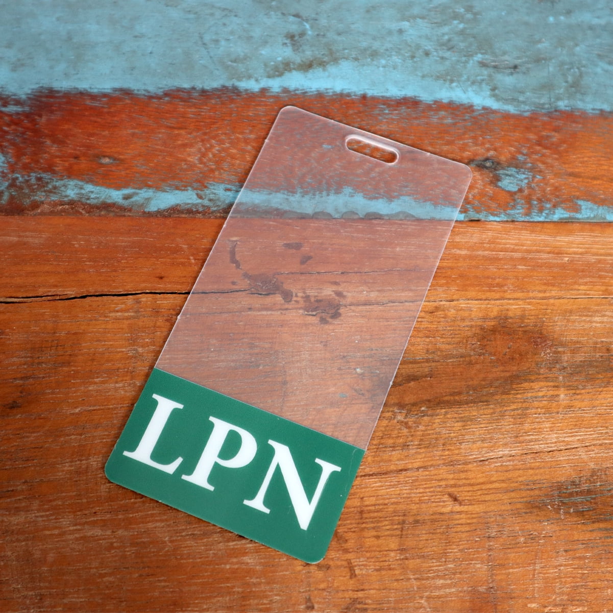 Clear LPN Badge Buddy Vertical - Hospital & Nurse ID Backer Cards - Transparent Title/Role Identifier - Wear Behind Medical Name Badge on I’D Reel or Lanyard by Specialist ID (Green)