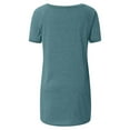 thumbnail image 3 of ICQOVD Womens Plus Size Round Neck Short Sleeve Long T-Shirts Blouses, 3 of 3