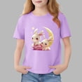 thumbnail image 1 of Blusas y camisas de manga corta con cuello redondo para niños Camiseta de verano de manga corta estampada para niñas Jersey elegante de cuello redondo para niños Top de algodón, 1 of 6