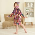 thumbnail image 4 of FORMRS Niños Bathrobe Unisex Hooded Robe Soft Plush Pajamas Sleepwear, Size 2-3T, Purple Jar, 4 of 7