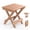 Teak, variant on Small HDPE Folding Side Table, Plastic Waterproof Portable Adirondack Coffee End Tables, All Weather for Patio, Backyard, Pool, Indoor Use, Slats Style, Black