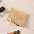 thumbnail image 1 of Xiao Hua 3 bolsos de hombro tejidos para mujer, tipo tote y neceser, elegantes bolsos de playa de verano, 21,5 x 1,0 x 15 cm (caqui)., 1 of 4