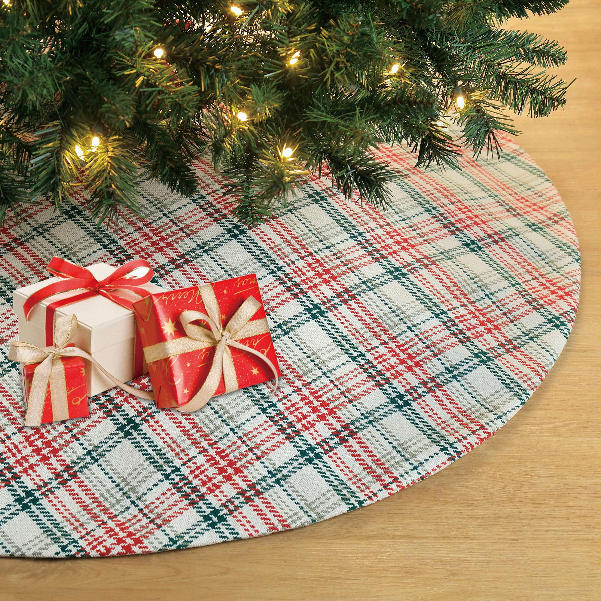 Holiday Time Plaid Bow Tree Skirt,48 inch,red and green colour, Holiday Time Christmas Tree Skirt,48 inch,green and red plaid material,three red big bows attached to the tree skirt,very high-end design,traditional and classic style.