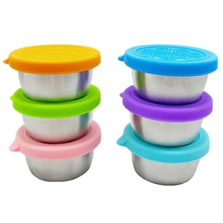 FANGSUN Dressing Containers to Go for Condiments, Salad Dressing, Dips,  Snacks, Stainless Steel Dipping Sauce Cups, Fits in Bento Box for Lunch,  Mini