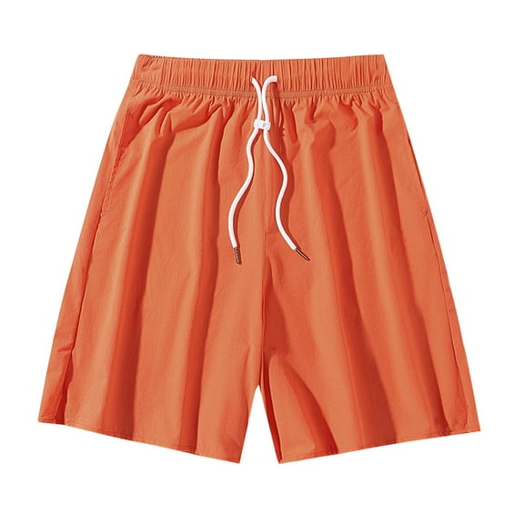 JIUKE Mens Shorts Casual Summer Drawstring Solid Color Beach Shorts Elastic Waist Comfy Shorts
