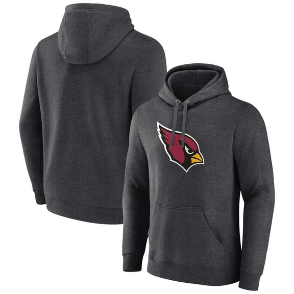 Men's Charcoal Arizona Cardinals Primary Team Logo Fitted Pullover Hoodie