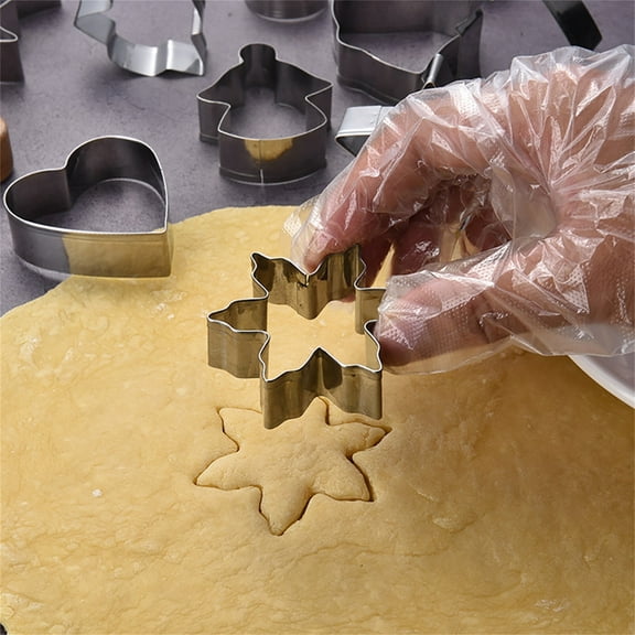 Holloyiver 10pcs Christmas Cookie Cutters Set Cake Biscuit Moulds Stainless Steel Including Gingerbread Man, Tree and Snowflake Etc