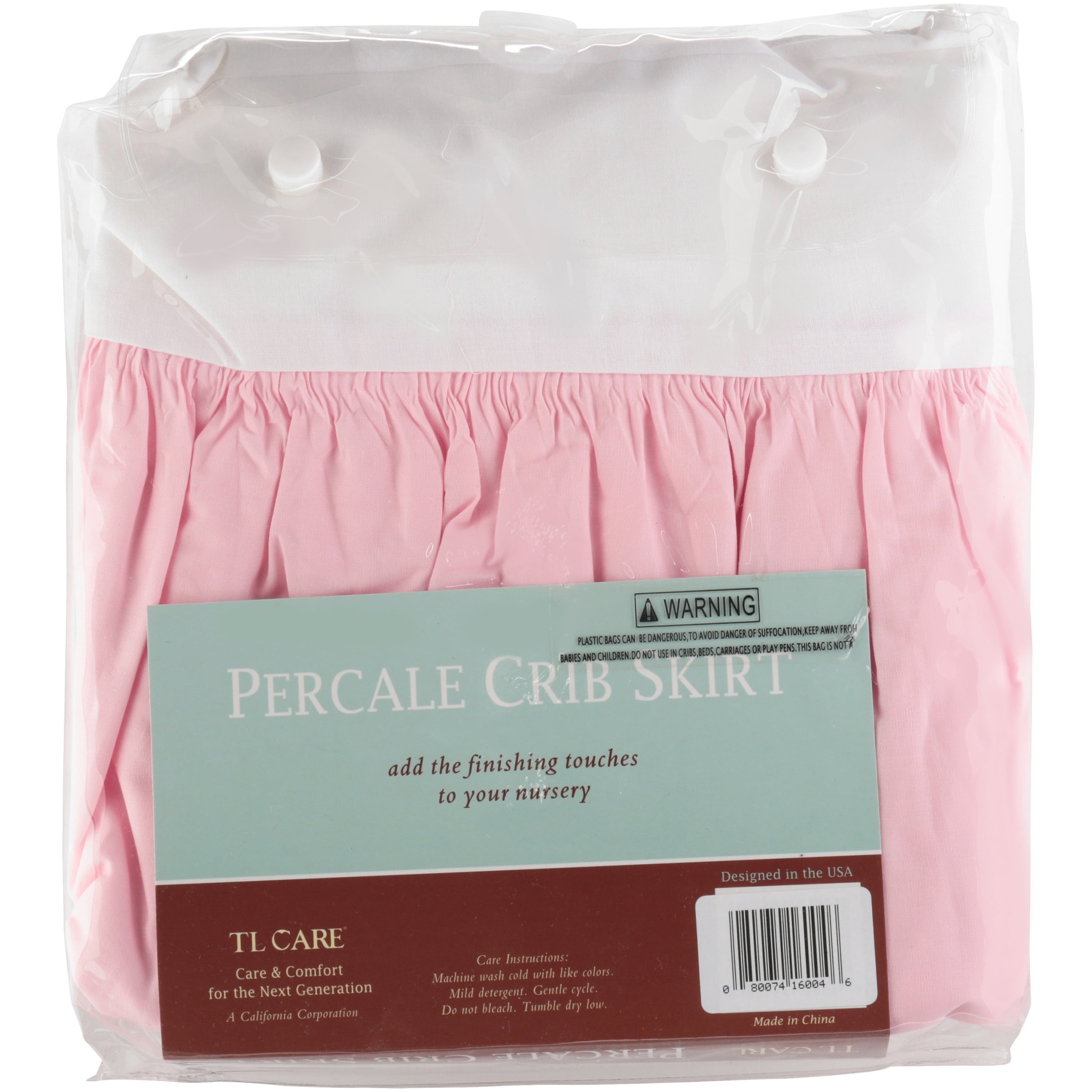Tl Care Pink Percale Crib Skirt Pack Walmart Com Walmart Com