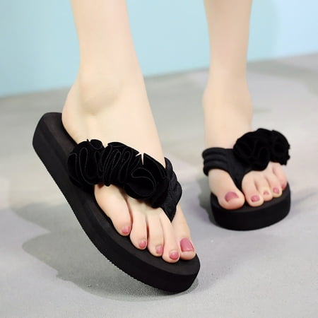 

Summer Fashion Women s Flower Clip Toe Flip Flops Non-Slip Wedges Beach Slippers House Flip Flops for Women Flip Flops Women Size 8 Memory Foam Women s Flip Flops Size 11 Flip Flops Slippers Women Go