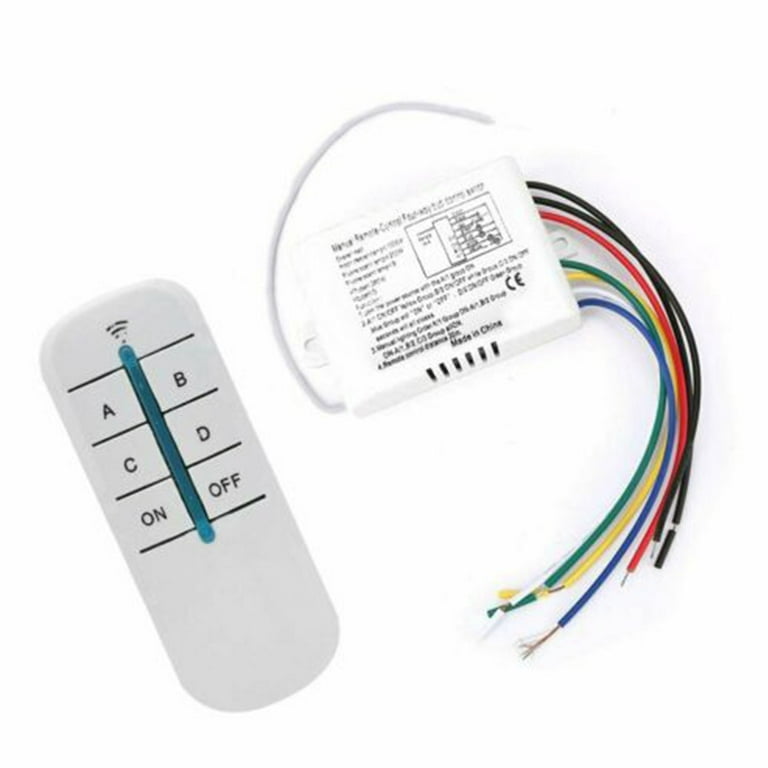 Two Way Remote Control Switch 220V Digital Light Wireless Wall Remote Control On/Off Switch Transmitter, White