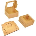 thumbnail image 3 of Bakepacker Brown 30-Packs Bakery Boxes with Window 6x6x3 inches Thick & Sturdy Macaroon Pastry Cookie for Bakerys, 3 of 4