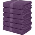 thumbnail image 1 of Juego de toallas de baño Utopia Towels, paquete de 6 unidades, 100% algodón, 60 x 120 cm, color ciruela, 1 of 6