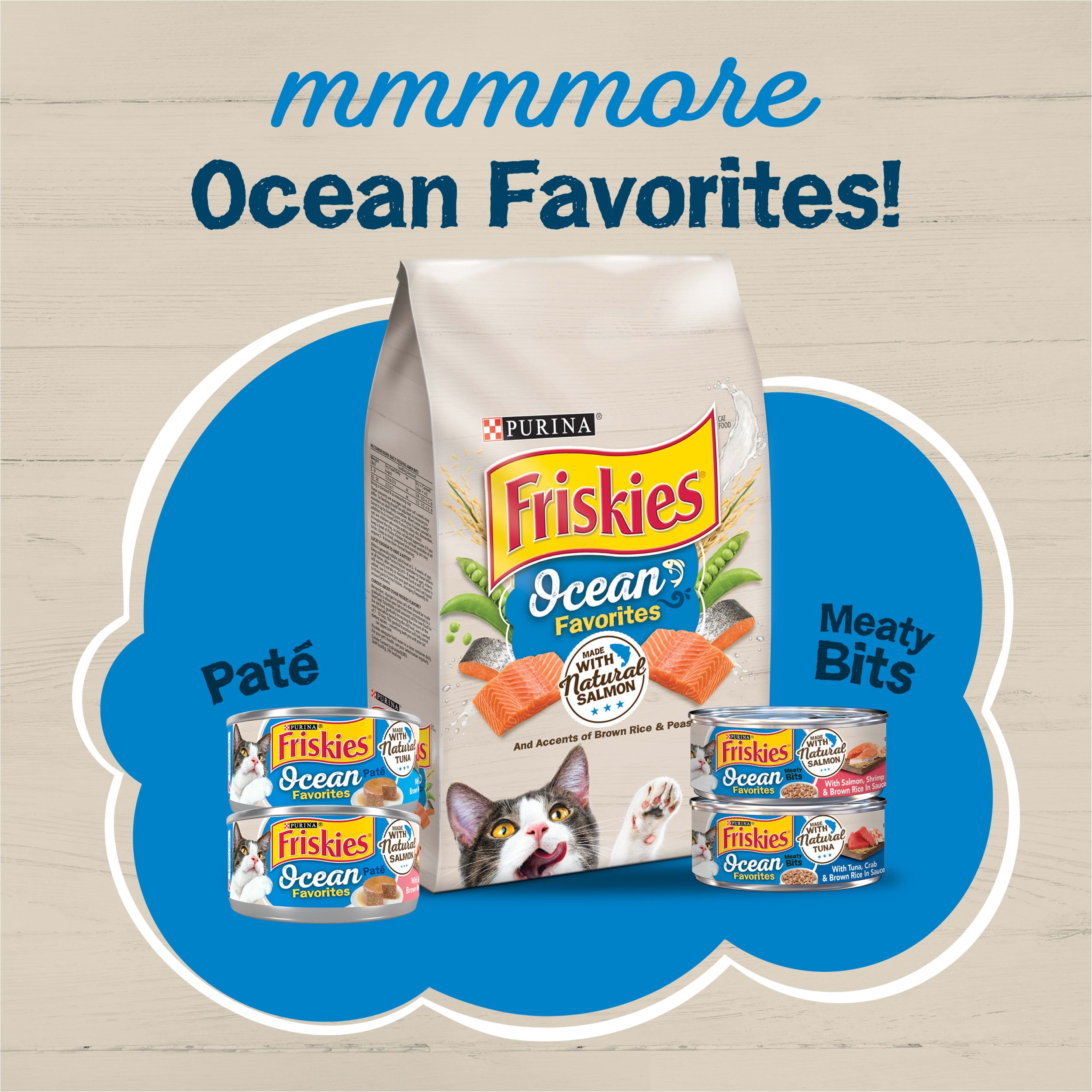 Purina Friskies Ocean Favorites Pate Tuna, Wet Cat Food, 5.5 oz Cans, 24 Pack